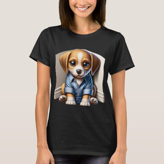 Schattigee Pup verdrietig humeur T-shirt (Voorkant)