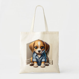 Schattigee Pup verdrietig humeur Tote Bag