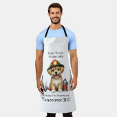 Schattigee pup verkleed als brandweerman met geree schort (Gedragen)