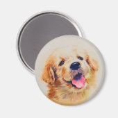 Schattigee pup. Zijn naam is "gelukkig" Magneet (Voorkant / Achterkant)