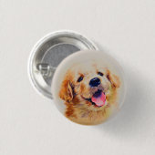 Schattigee pup. Zijn naam is "gelukkig" Ronde Button 3,2 Cm (Voorkant /achterkant)