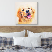 Schattigee pup. Zijn naam is "Happy". canvas afdru Afdruk (Insitu (Slaapkamer))