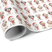 Schattigee Puppies Christmas Wrapping Paper Cadeaupapier (Rol Hoek)