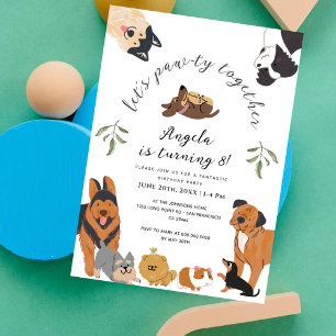Schattigee Puppies Dogs Lets Pawy Kids Verjaardags Kaart