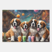 Schattigee Puppies Drink Milkshakes Inpakpapier Vel (Voorkant 2)