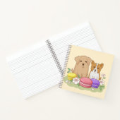 Schattigee Puppies en Macarons Illustratie Kunst Notitieboek (Binnen)
