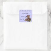 Schattigee Puppies Geboorte Aankondiging Vierkante Sticker (Tas)