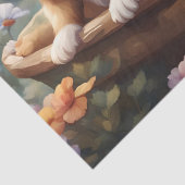 Schattigee puppies in een mand, kinder tissuepapier (Detail)