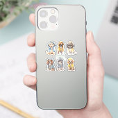 Schattigee Puppies in regenjassen Stickers (Telefoon)