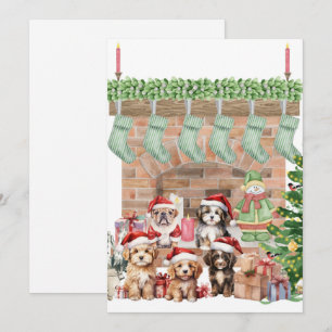Schattigee Puppies Kerst Kaarten