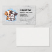 Schattigee Puppies knuffelen Visitekaartje (Voorkant / Achterkant)