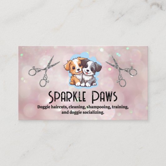 Schattigee Puppies Logo | schaar | Visitekaartje v (Voorkant)