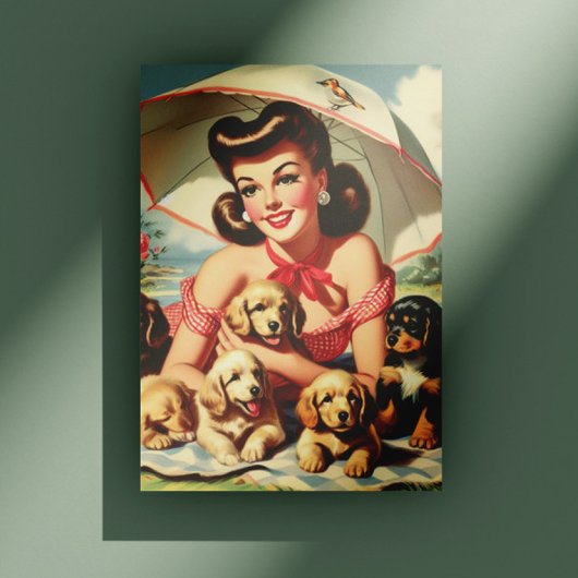 Schattigee Puppies  Pin-up Briefkaart
