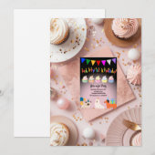 Schattigee Puppies Thema - Verjaardag Uitnodiging  (Voorkant / Achterkant)