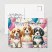 Schattigee Puppies Verjaardag van Dog Briefkaart (Voorkant / Achterkant)
