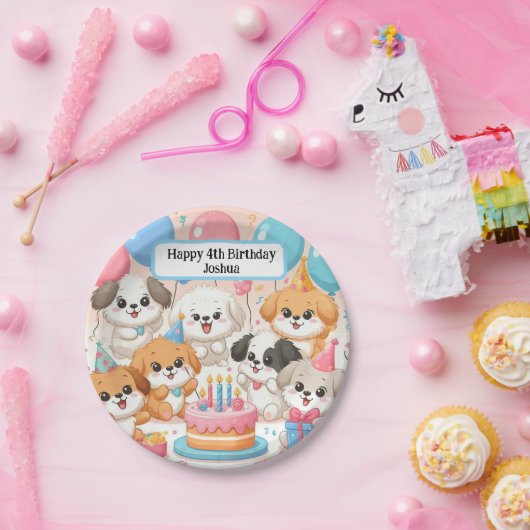 Schattigee Puppies  verjaardagsfeest Borden Papieren Bordje (Feest)