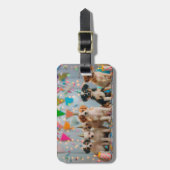 Schattigee Puppies Verjaardagsfeest Celebration De Bagagelabel (Voorkant verticaal)