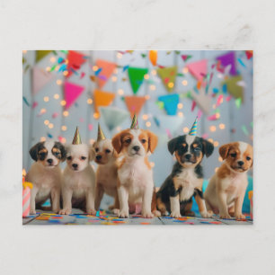 Schattigee Puppies Verjaardagsfeest Celebration De Briefkaart