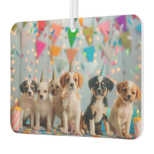 Schattigee Puppies Verjaardagsfeest Celebration De Luchtverfrisser (Links)
