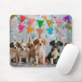 Schattigee Puppies Verjaardagsfeest Celebration De Muismat (Met muis)