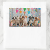 Schattigee Puppies Verjaardagsfeest Celebration De Rechthoekige Sticker (Tas)