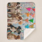 Schattigee Puppies Verjaardagsfeest Celebration De Sherpa Deken (Voorkant)