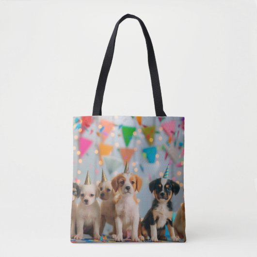 Schattigee Puppies Verjaardagsfeest Celebration De Tote Bag (Voorkant)