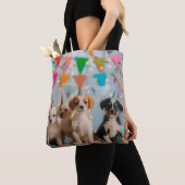 Schattigee Puppies Verjaardagsfeest Celebration De Tote Bag (Dichtbij)