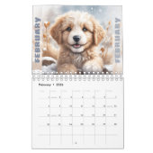 Schattigee Puppies Waterverf Seizoensgebonden Hond Kalender (Feb 2026)