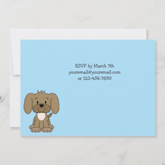 Schattigee puppy 1e verjaardag uitnodiging voor jo (Achterkant)