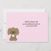 Schattigee puppy 1e verjaardagsuitnodiging voor me kaart (Achterkant)