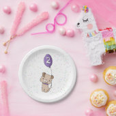Schattigee Puppy, 2e verjaardagspapier borden, kin Papieren Bordje (Feest)