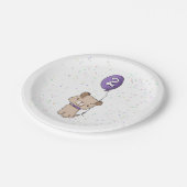 Schattigee Puppy, 2e verjaardagspapier borden, kin Papieren Bordje (Gekanteld)