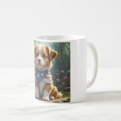 Schattigee puppy 4th van juli Cup Koffiemok (Voorkant rechts)