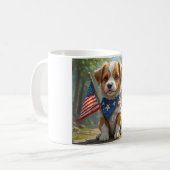 Schattigee puppy 4th van juli Cup Koffiemok (Voorkant links)