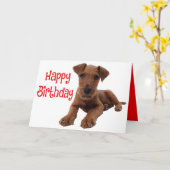 Schattigee Puppy Airedale Terrier Verjaardag Hond Kaart (Gele Bloem)