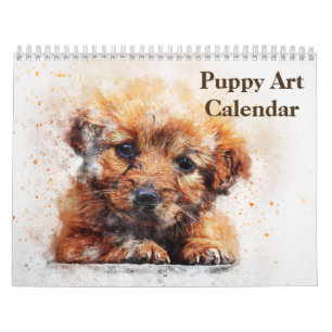 Schattigee Puppy Art 2025 Kalender