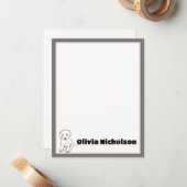 Schattigee Puppy Art Gepersonaliseerde briefpapier Notitiekaartje (Voorkant / Achterkant in situ)