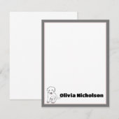 Schattigee Puppy Art Gepersonaliseerde briefpapier Notitiekaartje (Voorkant / Achterkant)