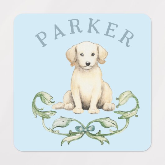 Schattigee Puppy Baby Boy Labels (Design 1)