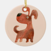 Schattigee puppy baby dier staande hond keramisch ornament (Voorkant)