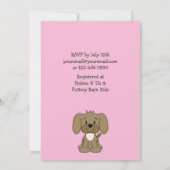 Schattigee puppy baby meisje douche uitnodiging (Achterkant)