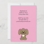 Schattigee puppy baby meisje douche uitnodiging (Achterkant)