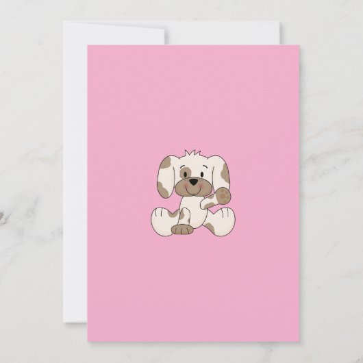 Schattigee puppy baby meisje douche uitnodiging (Achterkant)