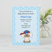 Schattigee Puppy Baby shower Uitnodiging voor Jong (Staand voorkant)