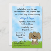 Schattigee Puppy Baby shower Uitnodiging voor Jong (Voorkant)