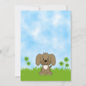 Schattigee Puppy Baby shower Uitnodiging voor Jong (Achterkant)