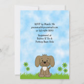 Schattigee Puppy Baby shower Uitnodiging voor Meis (Achterkant)