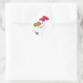 Schattigee puppy ballonnen ronde sticker (Tas)