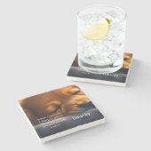 Schattigee Puppy Bijbel Psalm 4:8 Stenen Onderzett Onderzetter (Zijkant)